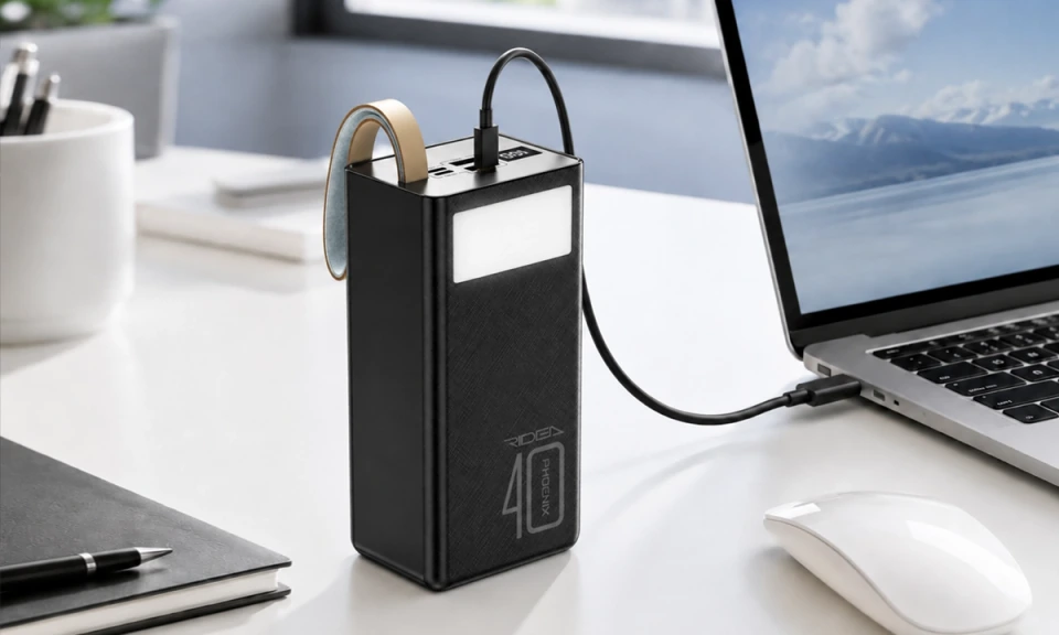 Power Bank Ridea RP-D40L+ Phoenix40+ PD/QC 3.0 20W digital display + lamp 40000 mAh