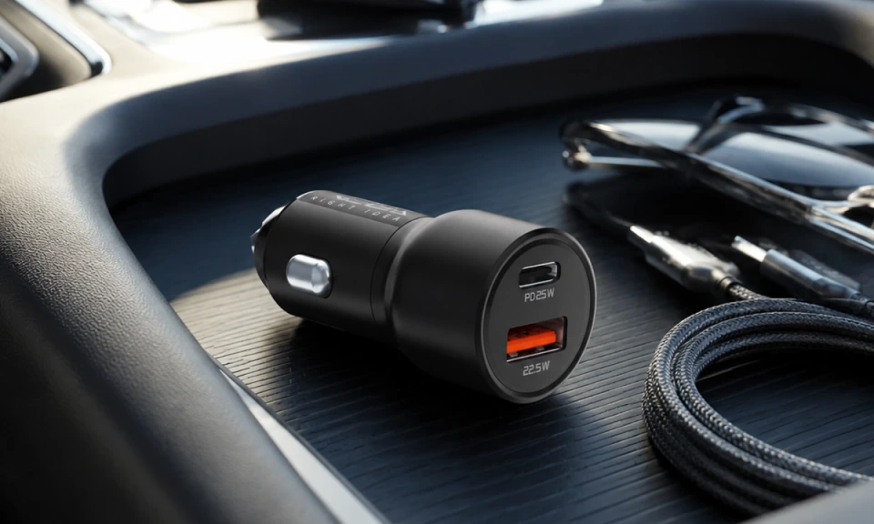 Ridea RCC-30110 QPow Car Charger, 1 USB / 1 USB-C, PD/QC, 30W