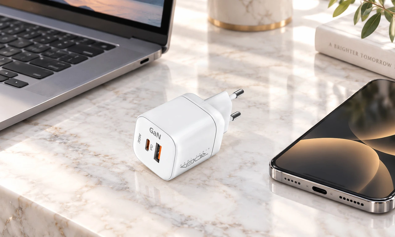 Ridea RW-GaN35PPAC Prime Plus Type-C + 1 USB PD & QC 35W Wall Charger